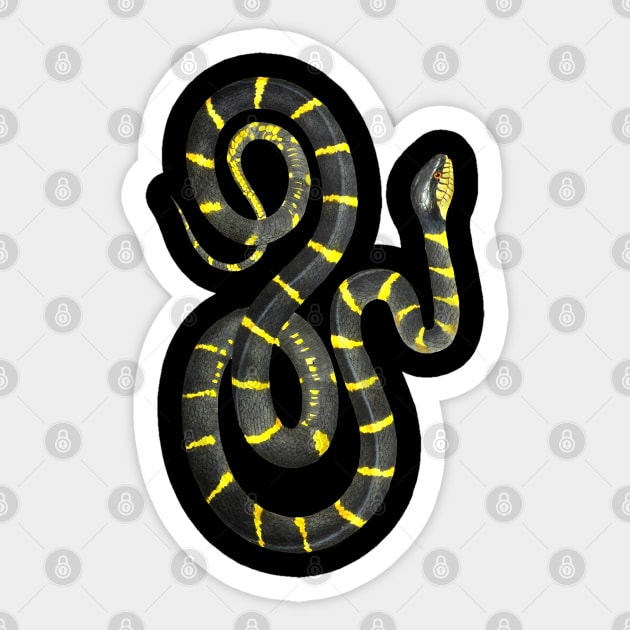 Dramabite Snake Black Yellow Realistic Snake Owner  Animal Ophiology Ringed Cat Snake Sticker by dramabite